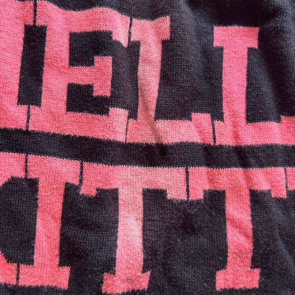 Hello Kitty Sz S Lightweight Graphic Print Sweater Striped Back Cuffed Sleeves - Picture 12 of 12